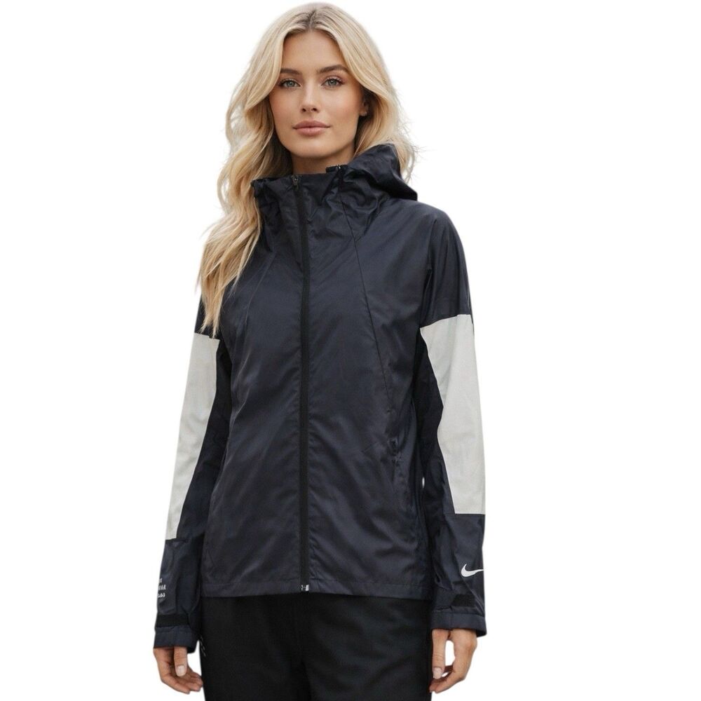 Nike Run Division Flash‎ Jacket Women M Black  Zip Reflective CU3383-010